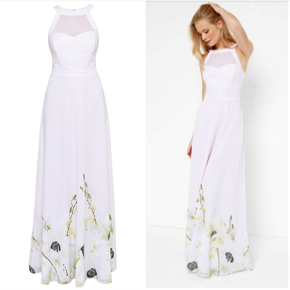 🍒NWT🍒 TED BAKER PEARLY PETAL MAXI DRESS - Picture 2 of 8